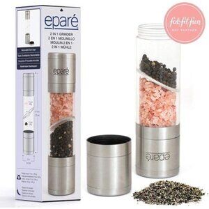 Epare Dual Salt & Pepper Grinder - Combo Mill Grinders - 2 in 1 Mills Set - Stai